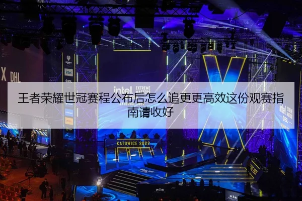 王者荣耀世冠赛程公布后怎么追更更高效这份观赛指南请收好